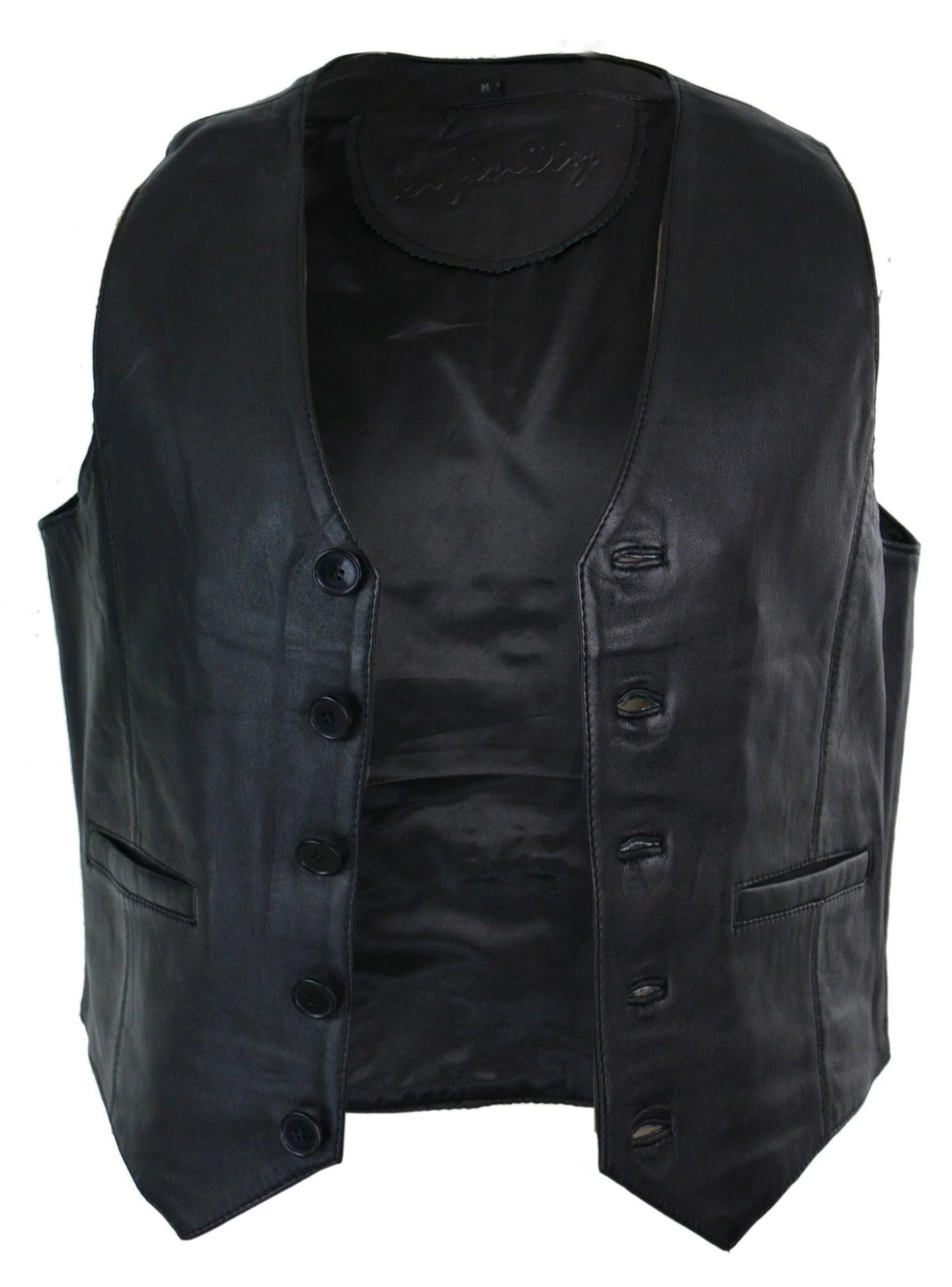 Infinity 153 Napa - meeste ehtsast nahast vest, klassikaline vintage retro must