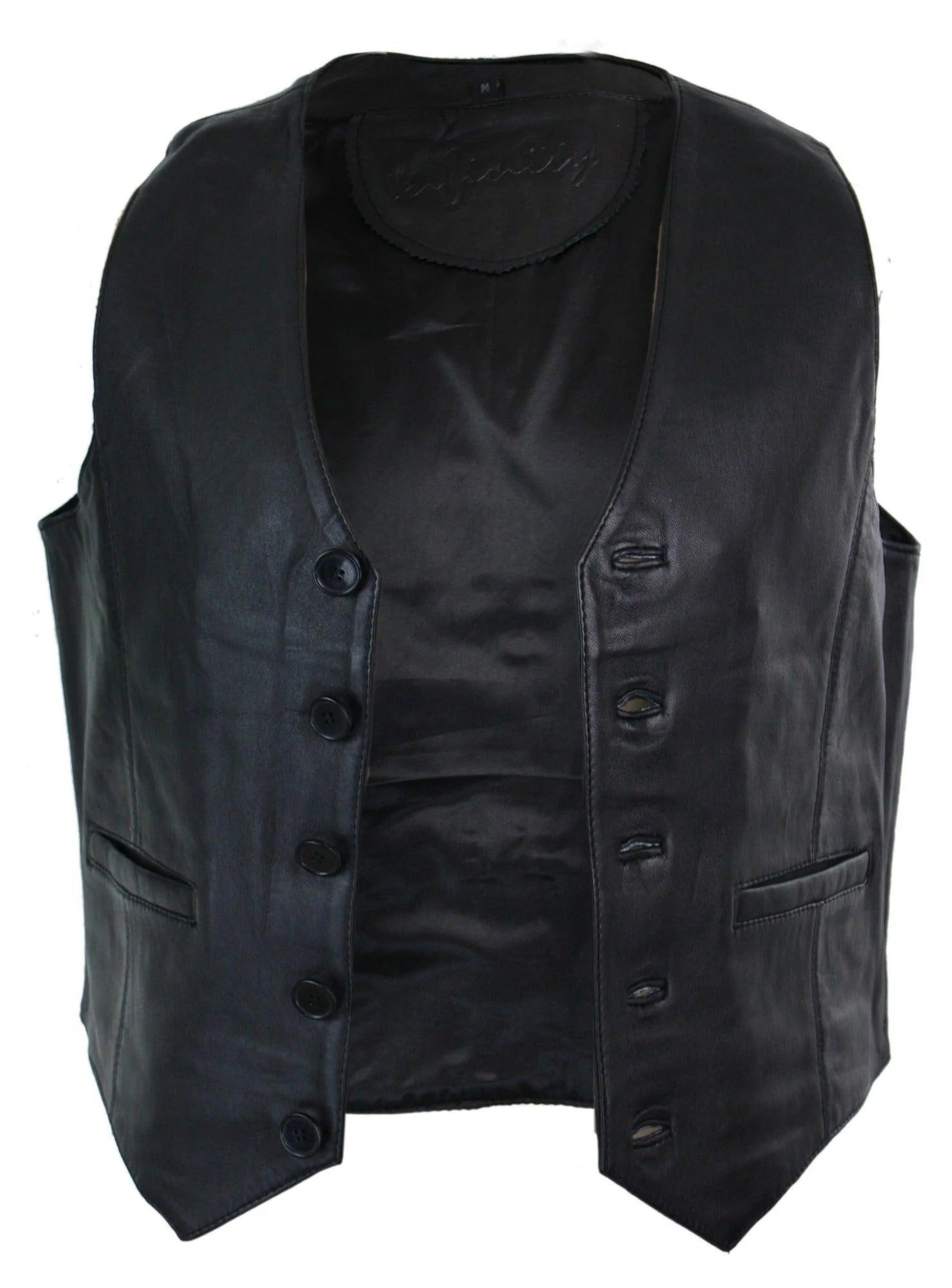 Infinity 153 Napa - meeste ehtsast nahast vest, klassikaline vintage retro must