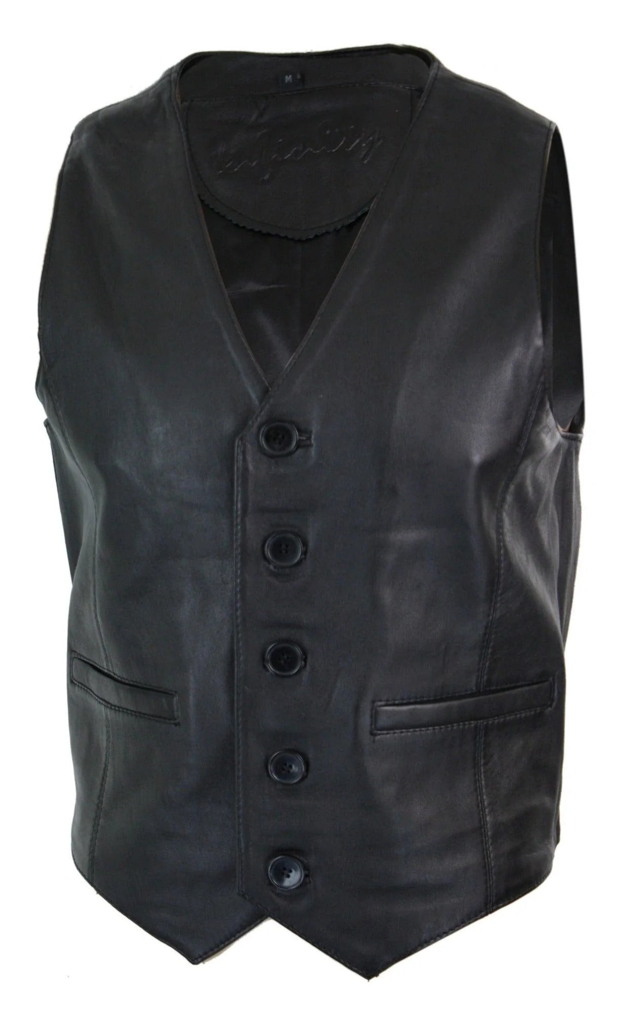 Infinity 153 Napa - meeste ehtsast nahast vest, klassikaline vintage retro must