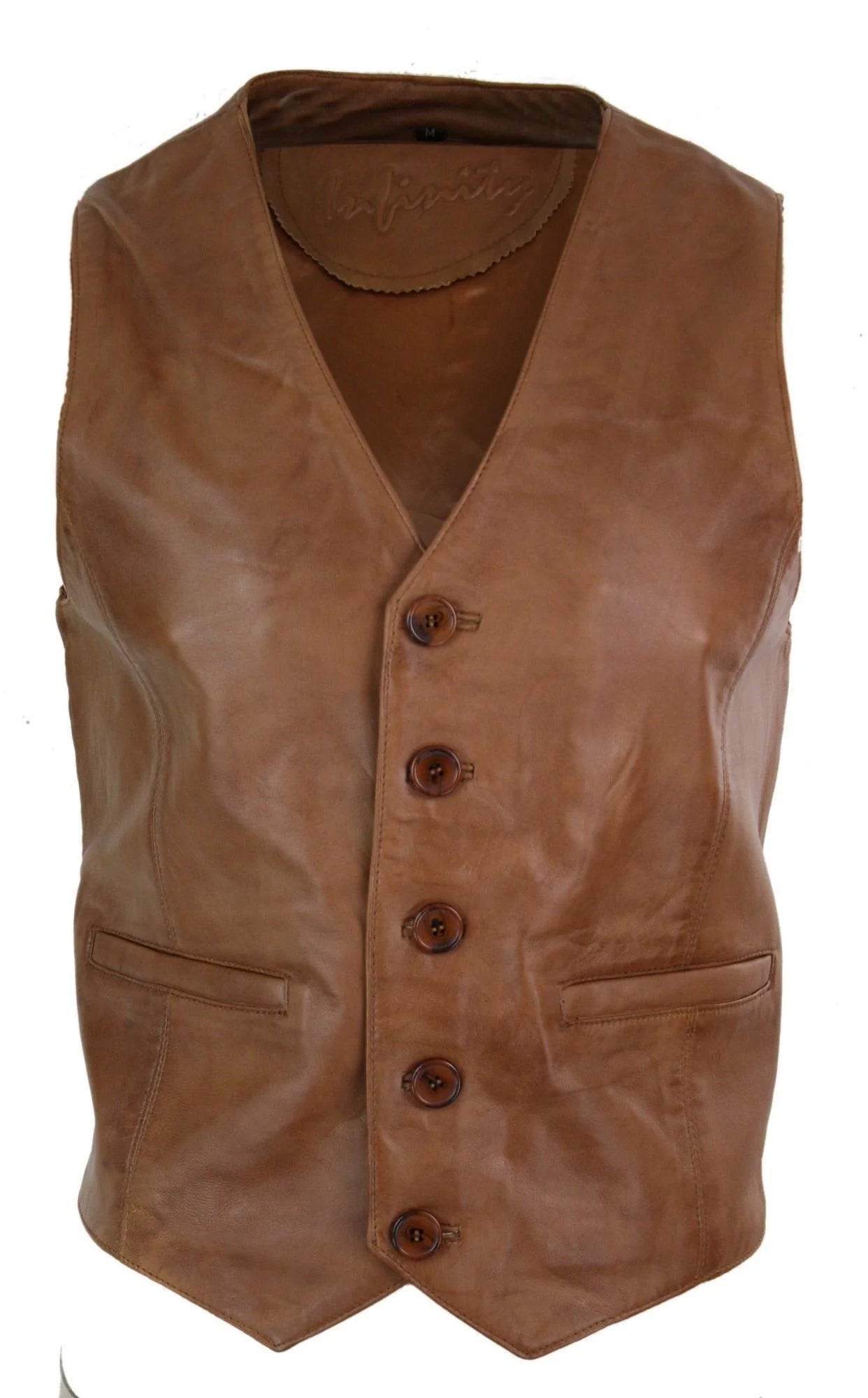 Infinity 153 Napa - meeste päris nahast vest, klassikaline vintage retro kameelhall