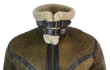 Infinity EK01 meeste Sherling ehtsast lambanahast Viking Vintage RAF jope, pruun kreemjas karusnahk