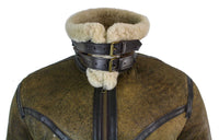 Infinity EK01 meeste Sherling ehtsast lambanahast Viking Vintage RAF jope, pruun kreemjas karusnahk