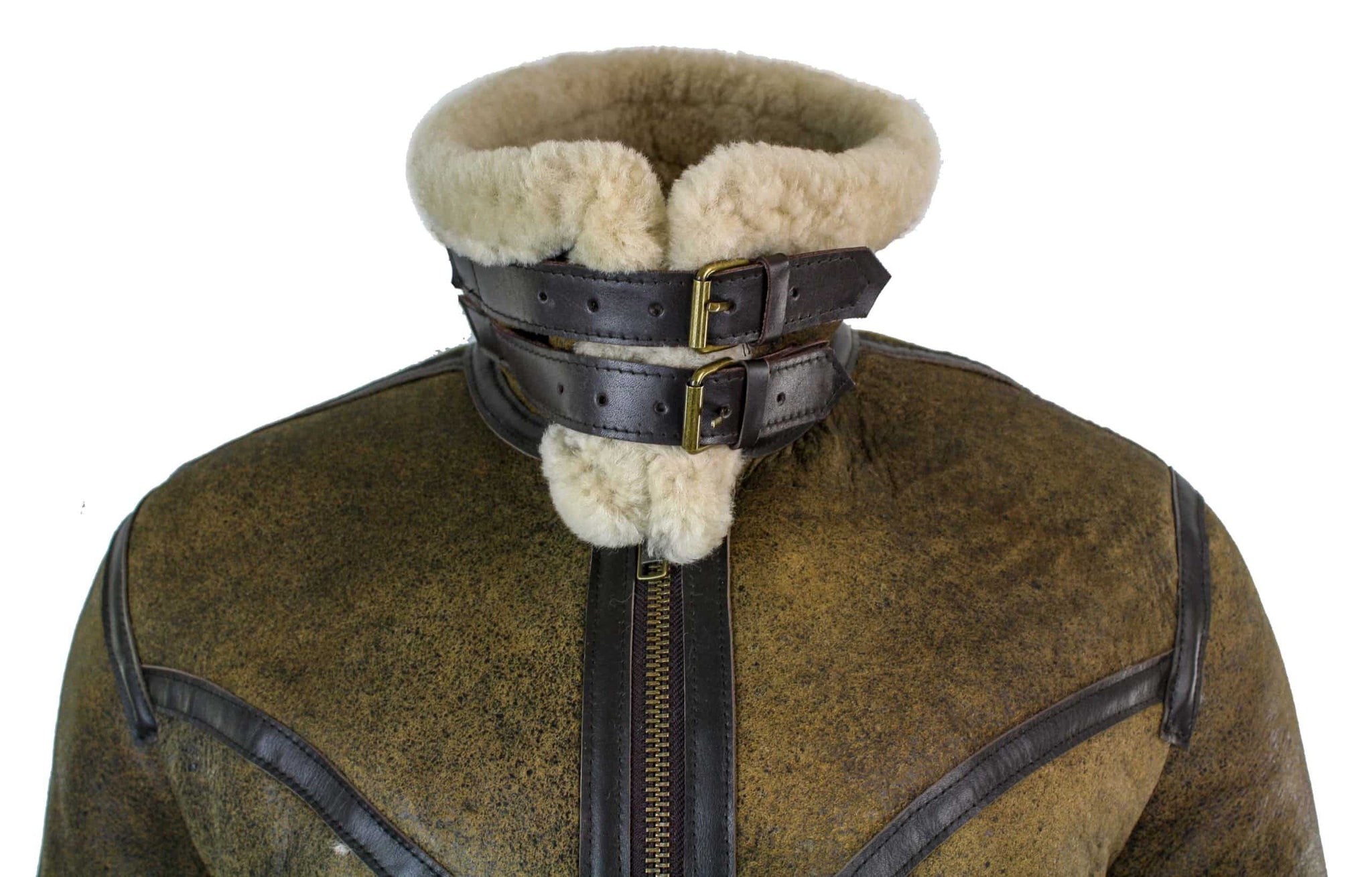 Infinity EK01 meeste Sherling ehtsast lambanahast Viking Vintage RAF jope, pruun kreemjas karusnahk