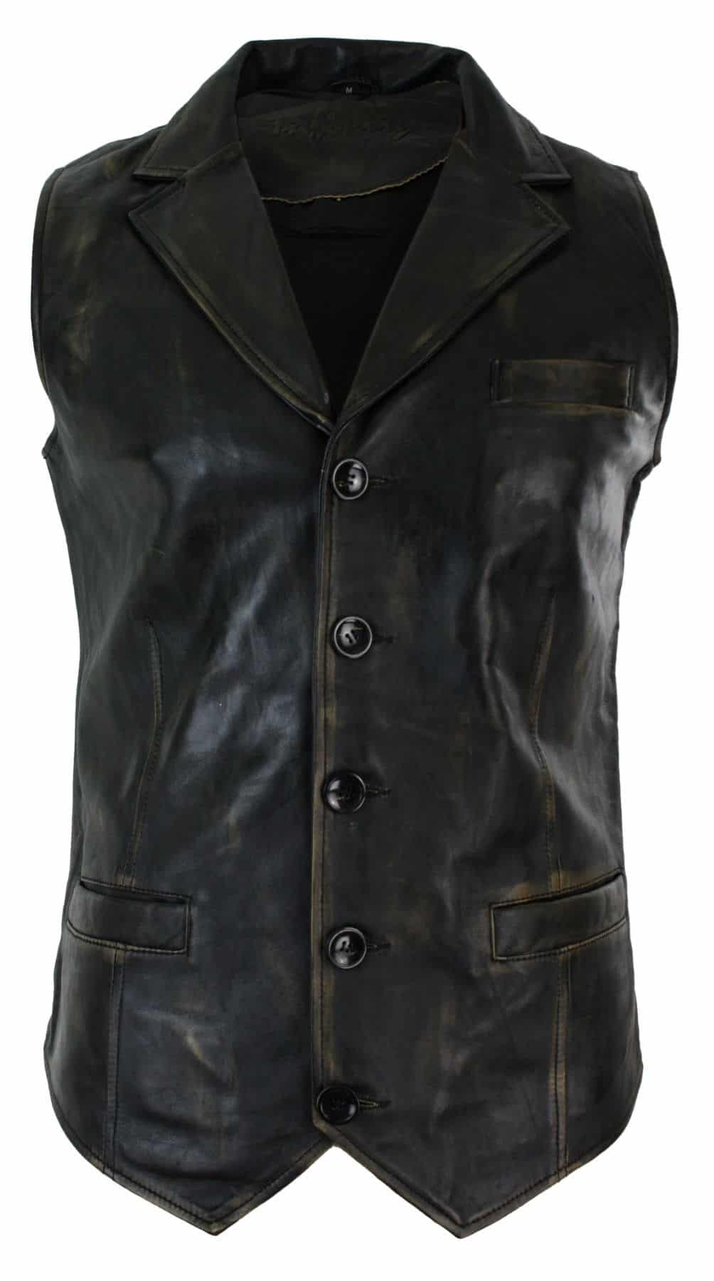 Meeste ehtsast nahast vest, helepruun, must, vabaaja, vintage retro-pruun