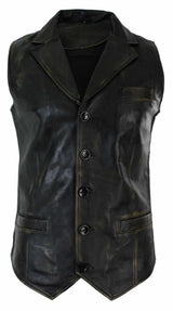 Meeste ehtsast nahast vest, helepruun, must, vabaaja, vintage retro-pruun