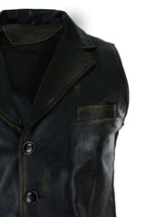 Meeste ehtsast nahast vest, helepruun, must, vabaaja, vintage retro-pruun