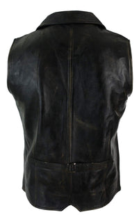 Meeste ehtsast nahast vest, helepruun, must, vabaaja, vintage retro-pruun