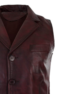Meeste päris nahast helepruun must nutikas vabaaja vest vintage retro-burgundia värvi