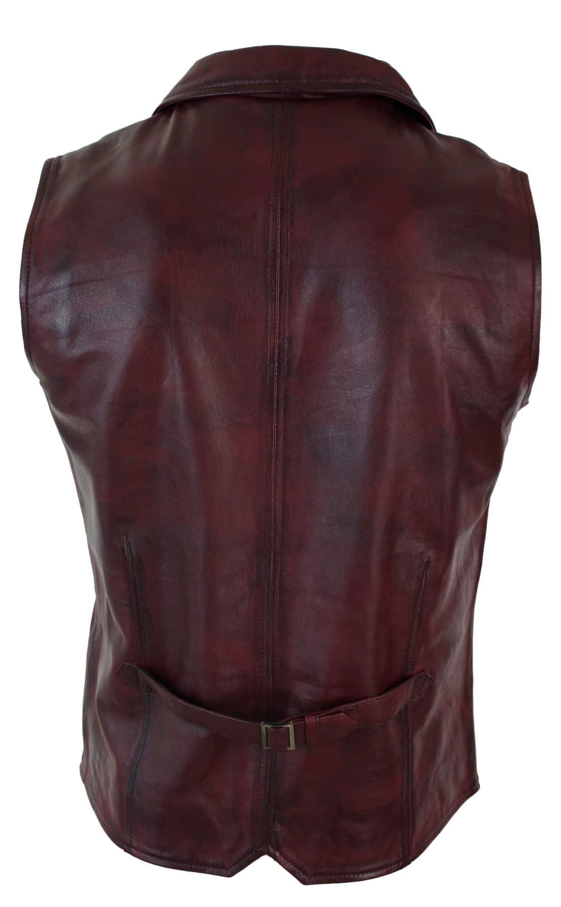 Meeste päris nahast helepruun must nutikas vabaaja vest vintage retro-burgundia värvi