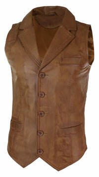 Meeste päris nahast vest, helepruun, must, nutikas vabaaja vest, vintage retro-helepruun