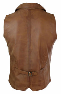 Meeste päris nahast vest, helepruun, must, nutikas vabaaja vest, vintage retro-helepruun