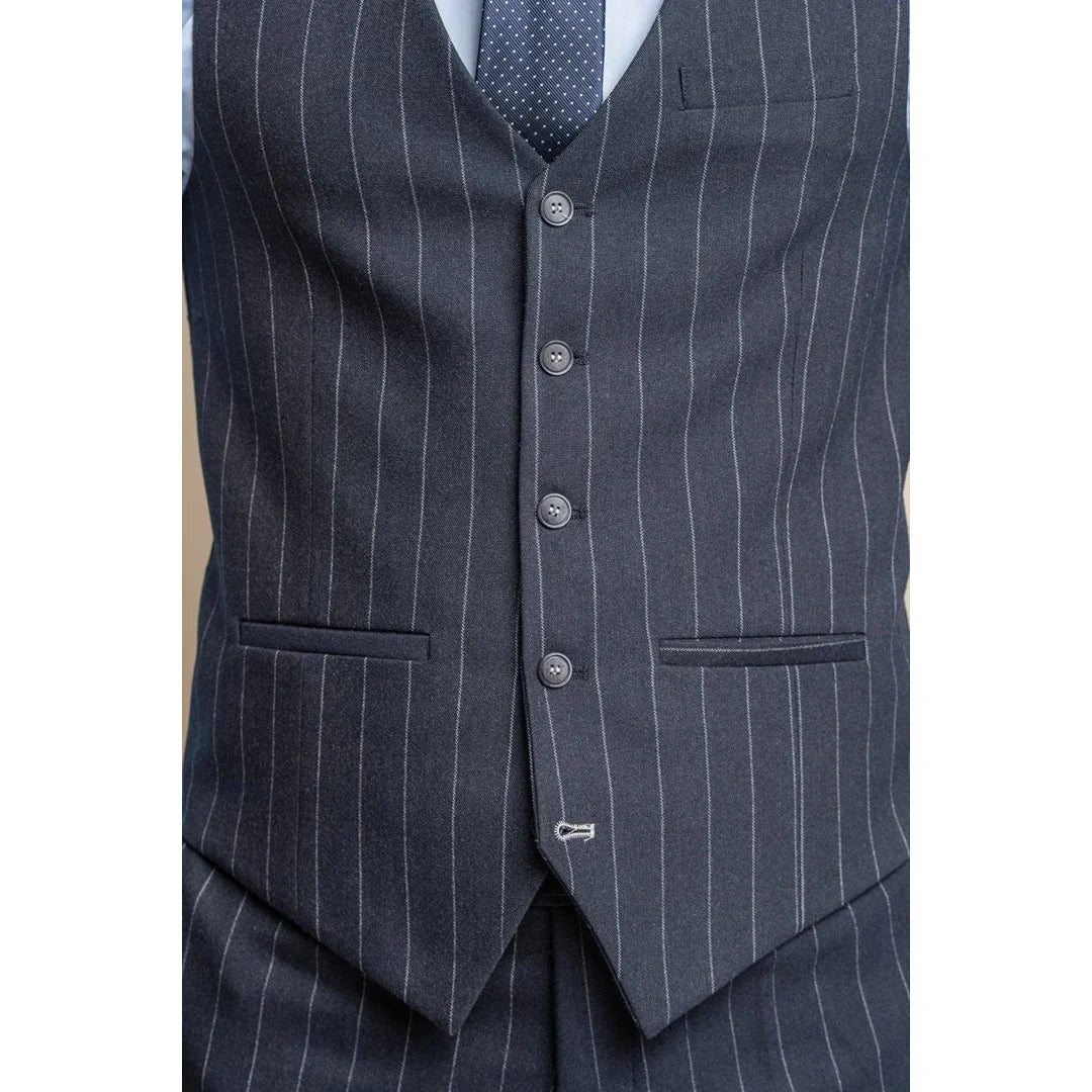 Meeste tumesinine triibuline vest Invincible