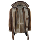 Meeste 3/4 lambanahast pikkade nööpidega soe jope – beež