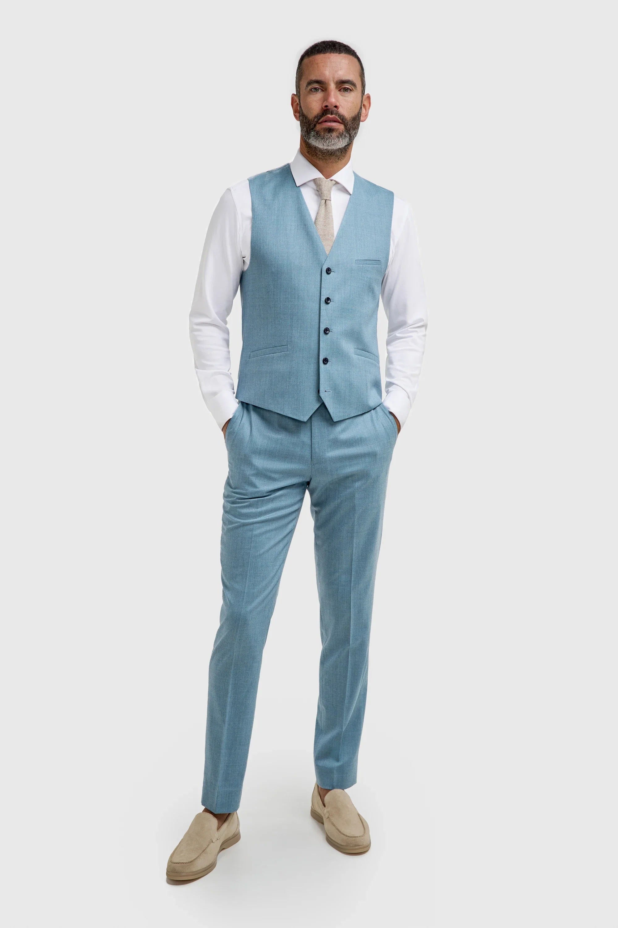 James - meeste helesinine tekstuurne vest