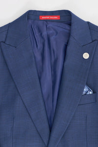 James meeste kolmeosaline tumesinine rätsepatööna valminud ülikond