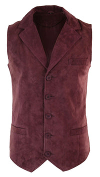 Meeste päris seemisnahast burgundi värvi nutikas vabaaja vest vintage retro