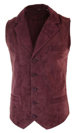 Meeste päris seemisnahast burgundi värvi nutikas vabaaja vest vintage retro