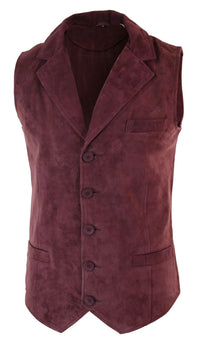 Meeste päris seemisnahast burgundi värvi nutikas vabaaja vest vintage retro