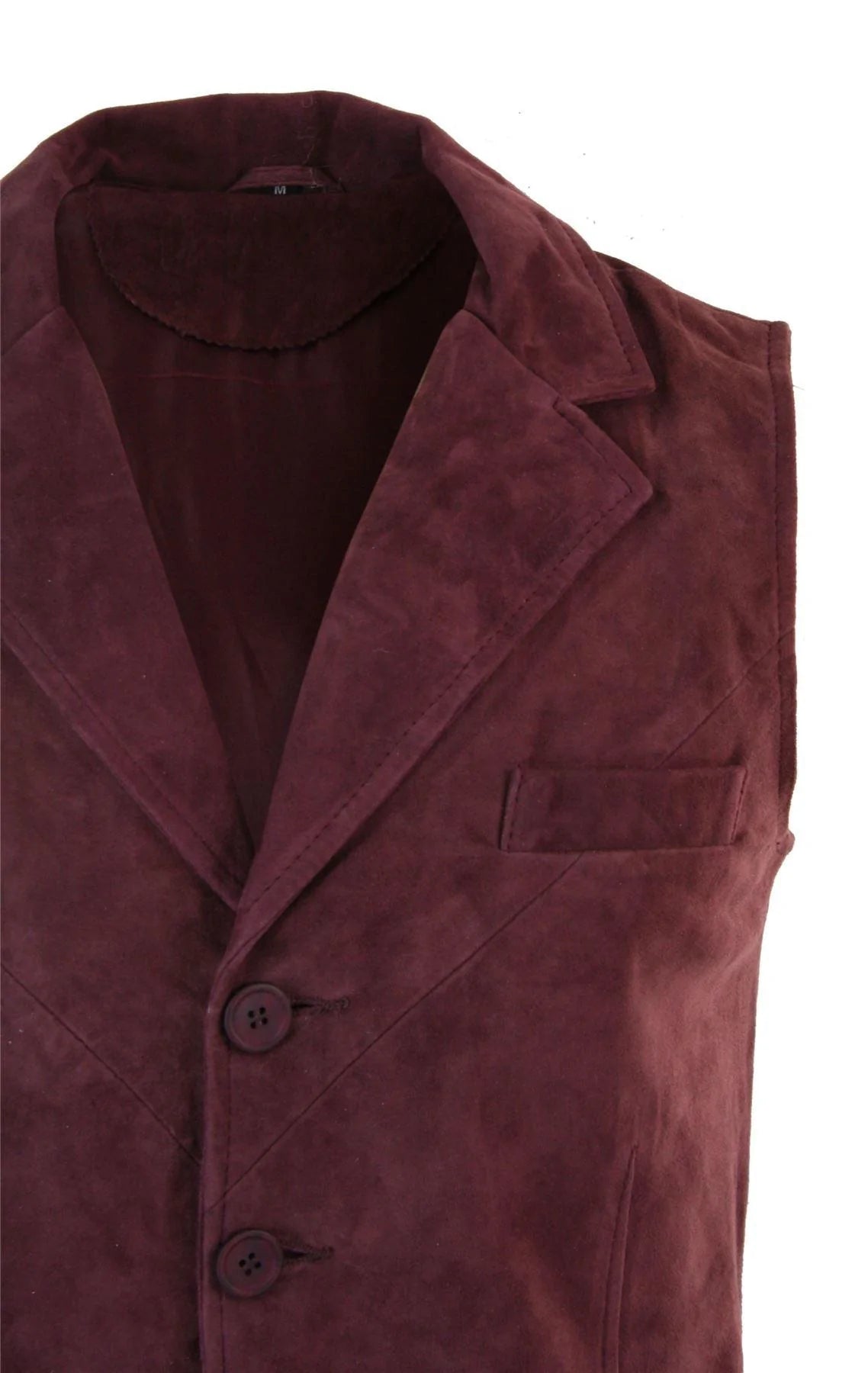 Meeste päris seemisnahast burgundi värvi nutikas vabaaja vest vintage retro