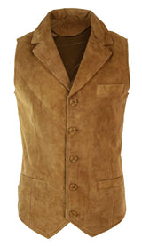 Meeste päris seemisnahast, pruun, nutikas vabaaja vest, vintage retro
