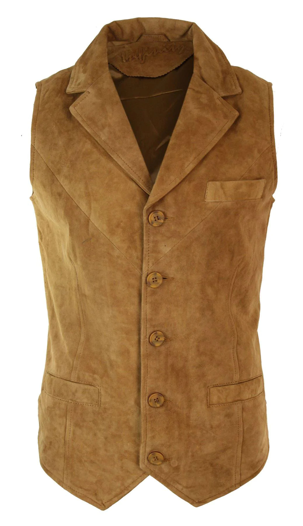 Meeste päris seemisnahast, pruun, nutikas vabaaja vest, vintage retro