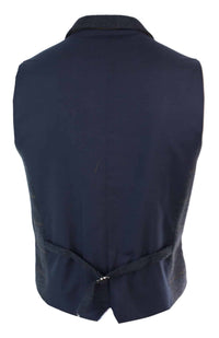Meeste kaherealine kalasabamustriga tviidmustris Peaky Blinders vintage ruuduline vest tumesinine