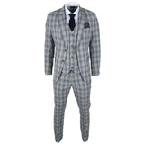 Meeste kolmeosaline halli ja sinise ruuduga ülikond Knight