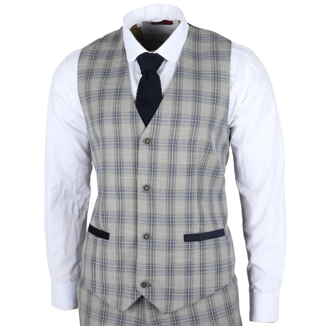 Rüütel - meeste hallikassinine ruuduline vest