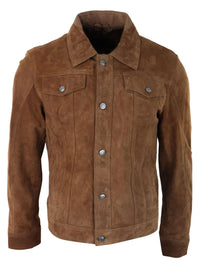 Meeste ehtne seemisnahast jope, nahast teksad, lühikesed teksad, meeste bikerjakk, klassikaline vintage, tan