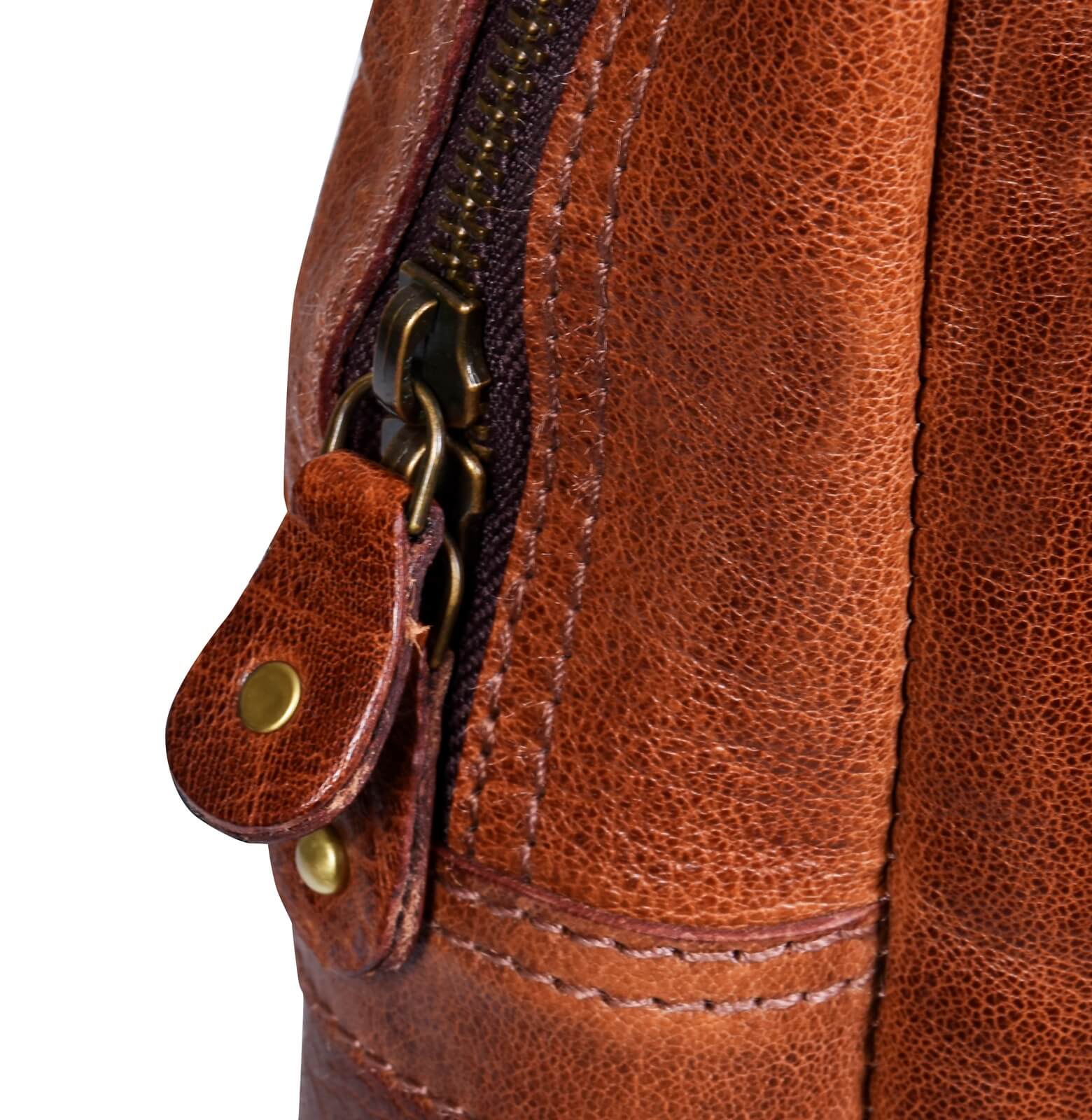 Ehtne nahast käsipagasikott - pruunikas