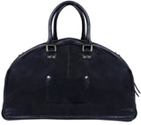 Meeste käsitsi valmistatud pärisnahast reisikott - must