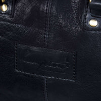 Meeste käsitsi valmistatud pärisnahast reisikott - must