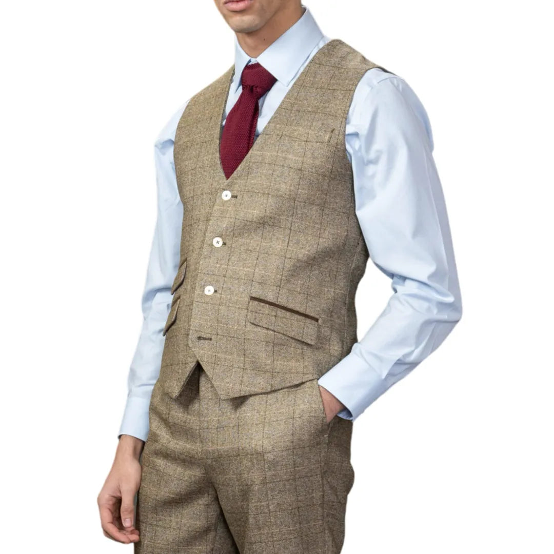 Liam - meeste pruun ruuduline vest