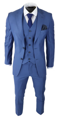 Meeste klassikaline helesinine kolmeosaline ülikond, kitsas lõige, vintage retro, elegantne, pidulik pulmakleit