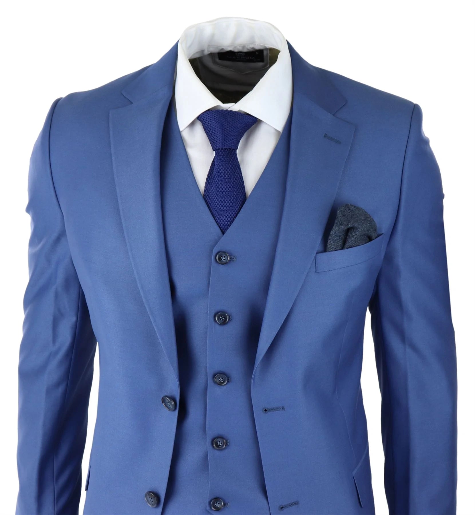 Meeste klassikaline helesinine kolmeosaline ülikond, kitsas lõige, vintage retro, elegantne, pidulik pulmakleit