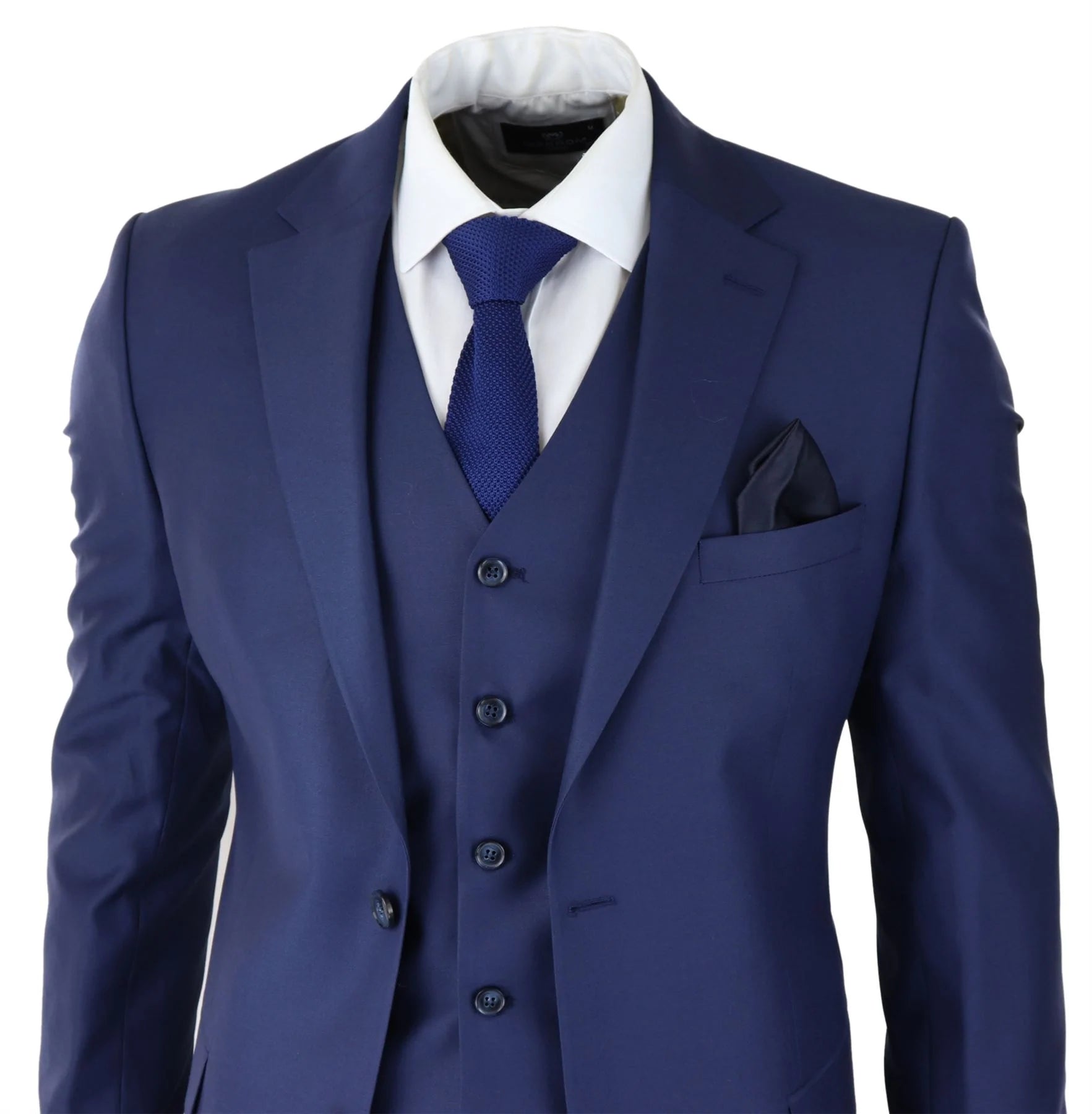 Meeste klassikaline tumesinine kolmeosaline ülikond, kitsas lõige, vintage retro, elegantne, pidulik pulmakleit
