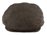 Meeste lame nokamüts villast kalasabamustriga pruunist tviidist, klassikaline 1920ndate unisex Del Boy