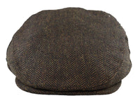 Meeste lame nokamüts villast kalasabamustriga pruunist tviidist, klassikaline 1920ndate unisex Del Boy