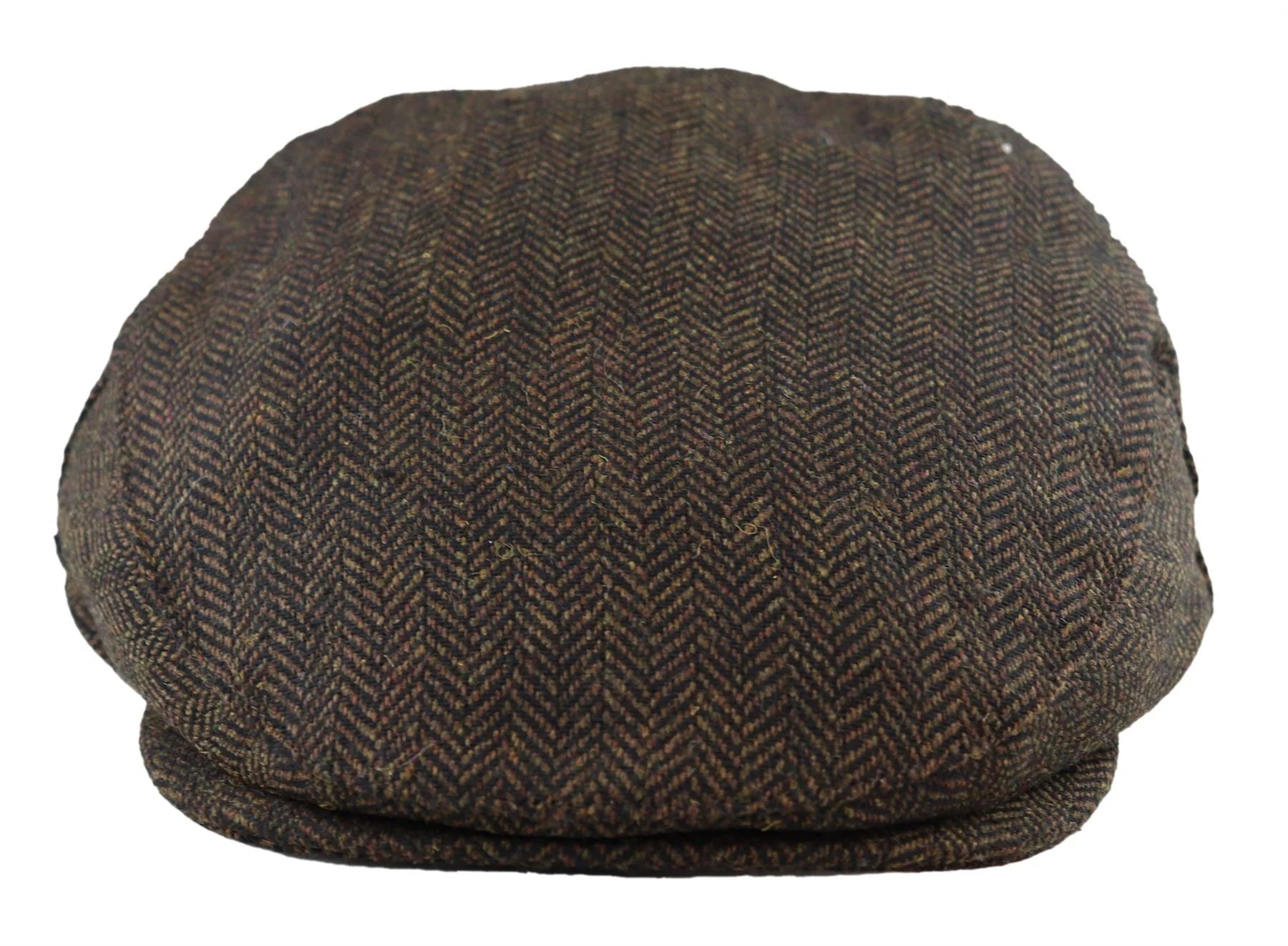 Meeste lame nokamüts villast kalasabamustriga pruunist tviidist, klassikaline 1920ndate unisex Del Boy