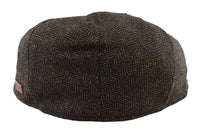 Meeste lame nokamüts villast kalasabamustriga pruunist tviidist, klassikaline 1920ndate unisex Del Boy
