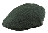 Meeste lameda nokaga villane kalasabamustriga oliivroheline tviidmüts, klassikaline 1920ndate unisex poiste stiilis