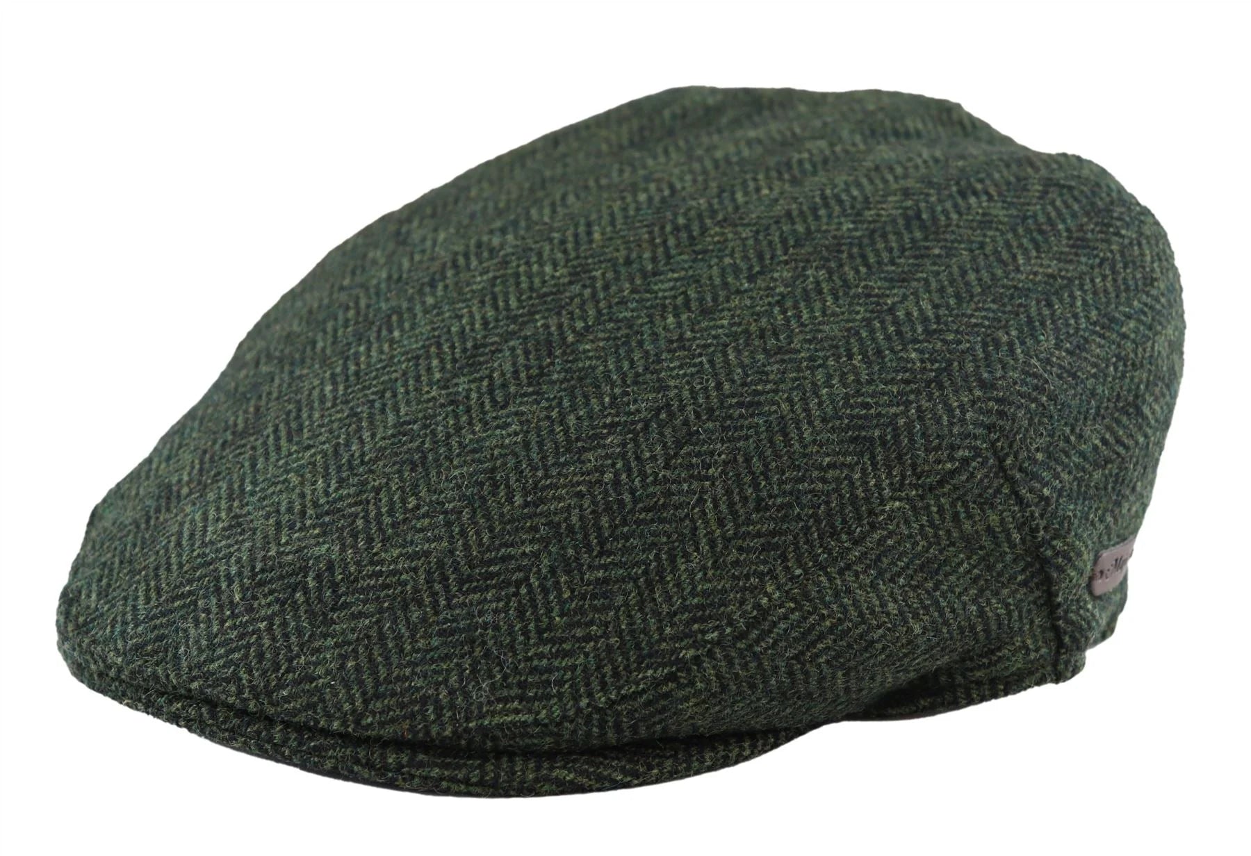 Meeste lameda nokaga villane kalasabamustriga oliivroheline tviidmüts, klassikaline 1920ndate unisex poiste stiilis