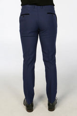 Mark - Meeste tumesinine kolmeosaline ruuduline rätsepatööna valminud ülikond