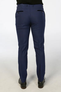 Mark - Meeste tumesinine kolmeosaline ruuduline rätsepatööna valminud ülikond