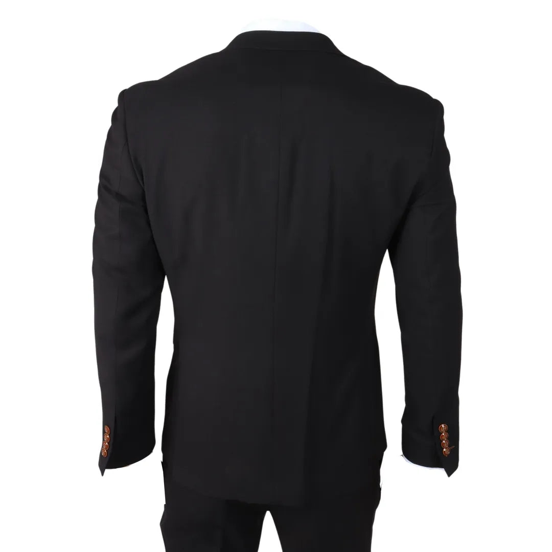 Mayfair - meeste kolmeosaline must ülikond kreemika vestiga