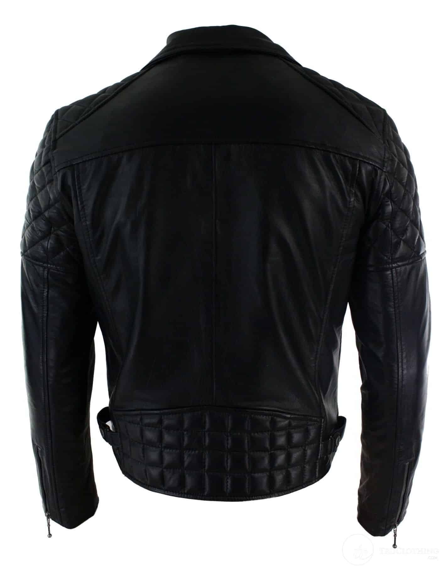 Ehtne nahkne risti lukuga meeste bikerjakk, must rätsepatööna valminud retro vabaajajakk