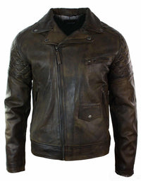 Ehtne nahk, vintage pestud pruun, must, burgundiapunane, sinine, puidust meeste bikerjakk, risti lukuga, retro vabaaja-pruun