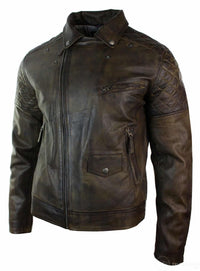 Ehtne nahk, vintage pestud pruun, must, burgundiapunane, sinine, puidust meeste bikerjakk, risti lukuga, retro vabaaja-pruun