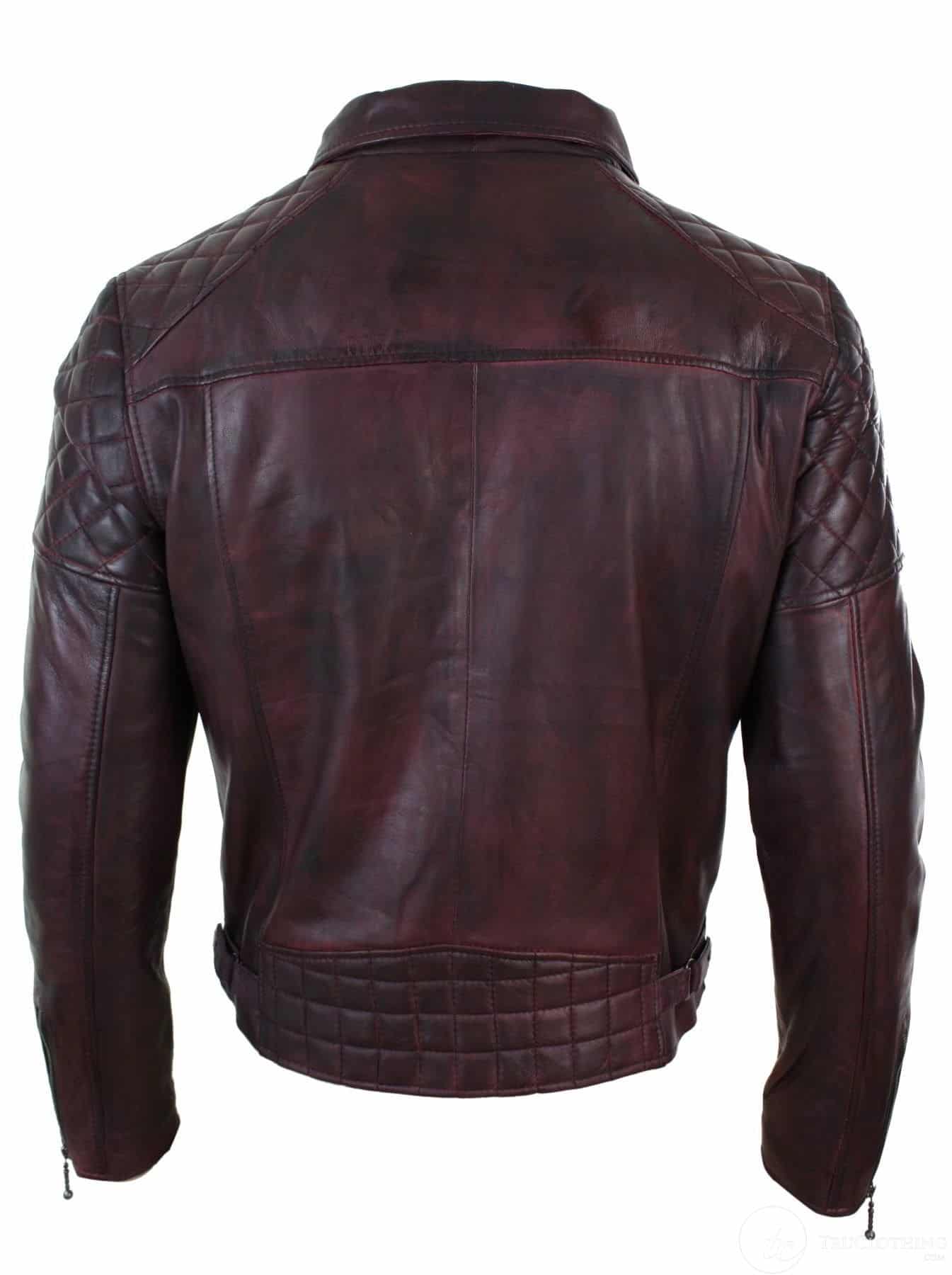 Ehtne nahk, vintage pestud pruun, must, burgundiapunane, sinine, puiduga meeste bikerjakk, risti lukuga, retro vabaaja-Pepsi Burgundia värvi