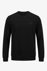 Meeste must puuvillaseguga ümara kaelusega dressipluus pikkade varrukatega veniv pullover